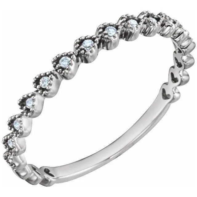JDTKSP-651965 14K .06 CTW Natural Diamond Stackable Heart Ring