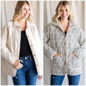JODIFL Soft Ivory Reversible Quilted Jacket