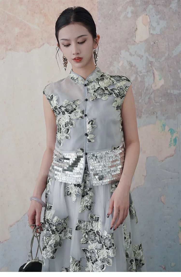 Journee Glamorous Qipao Cheongsam Two Piece