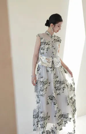 Journee Glamorous Qipao Cheongsam Two Piece