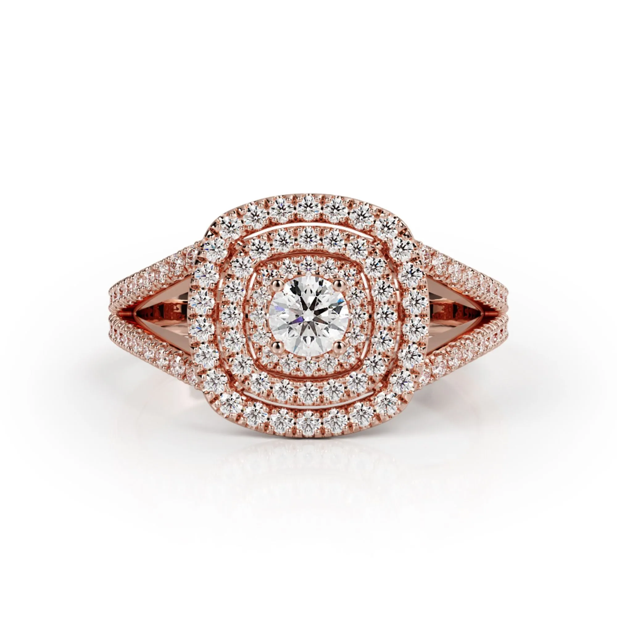 Jua Accent Diamonds Natural Round  Diamond Engagement Ring