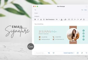 Juliana Email Signature Template Editable Canva Template Rose Gold