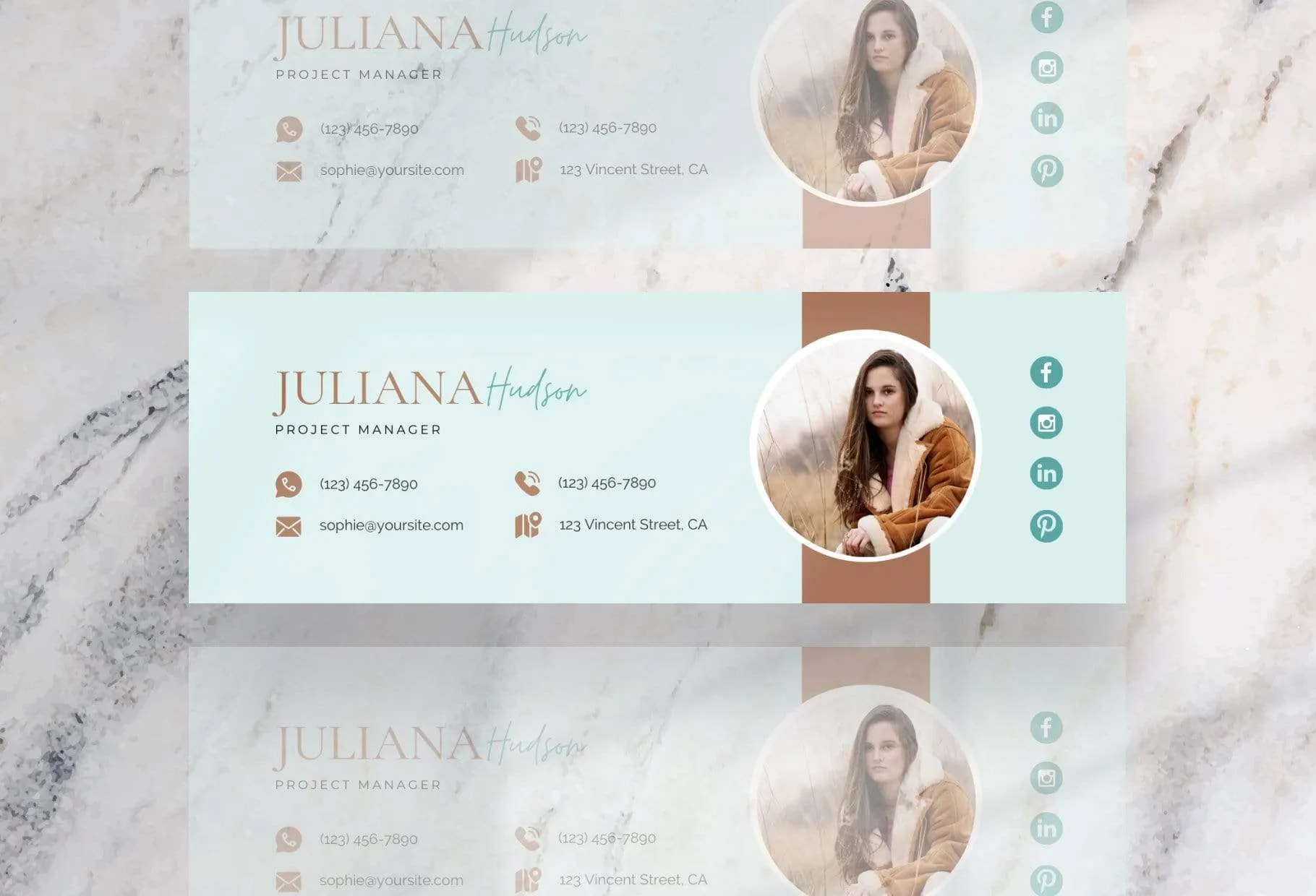 Juliana Email Signature Template Editable Canva Template Rose Gold