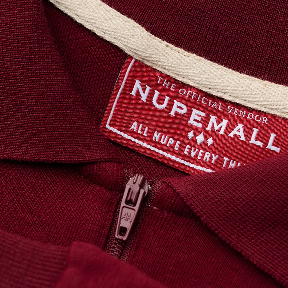 Kappa Alpha Psi Striped Zip Klub Polo (Krimson)