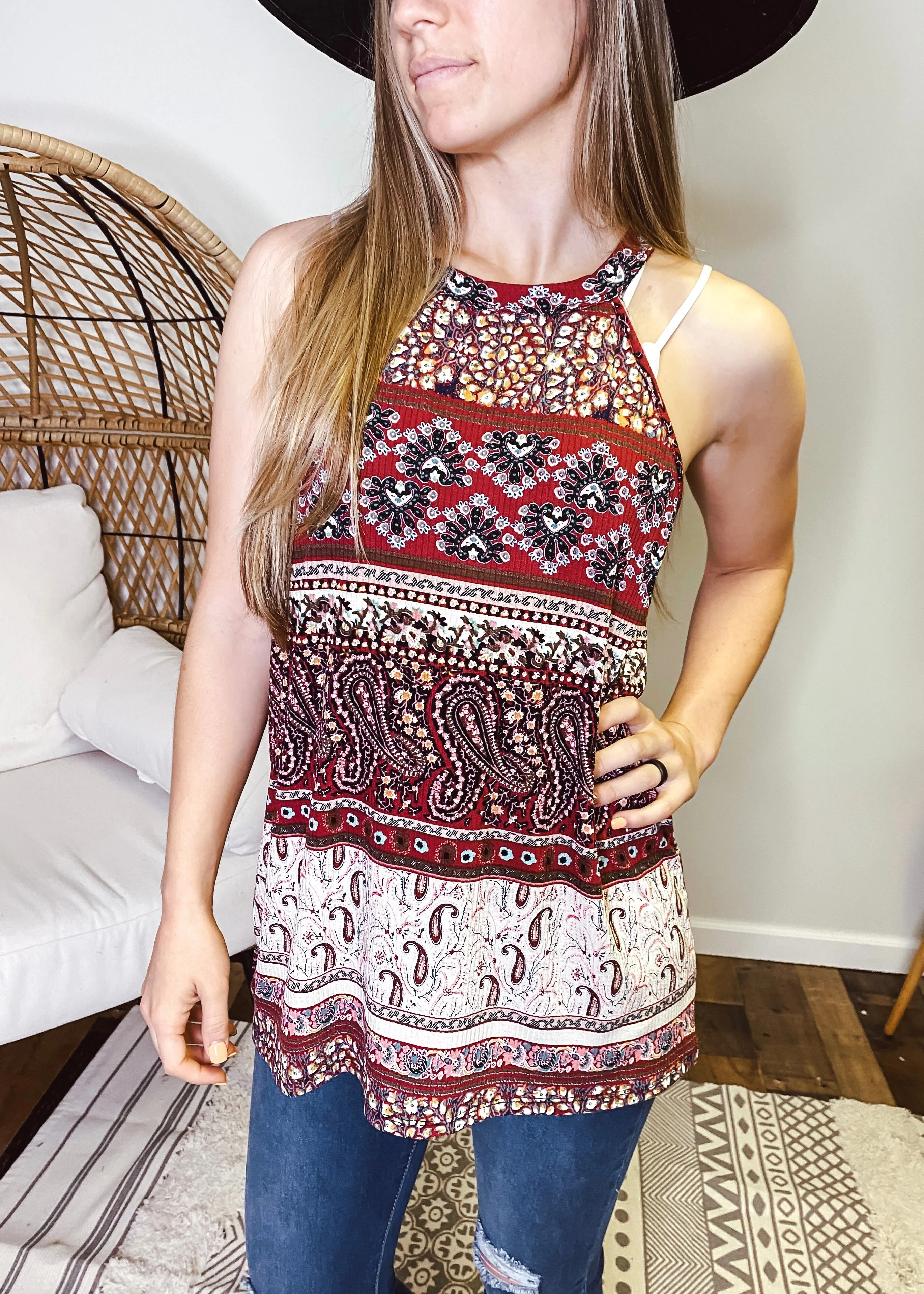 Khloe Boho Halter Tank