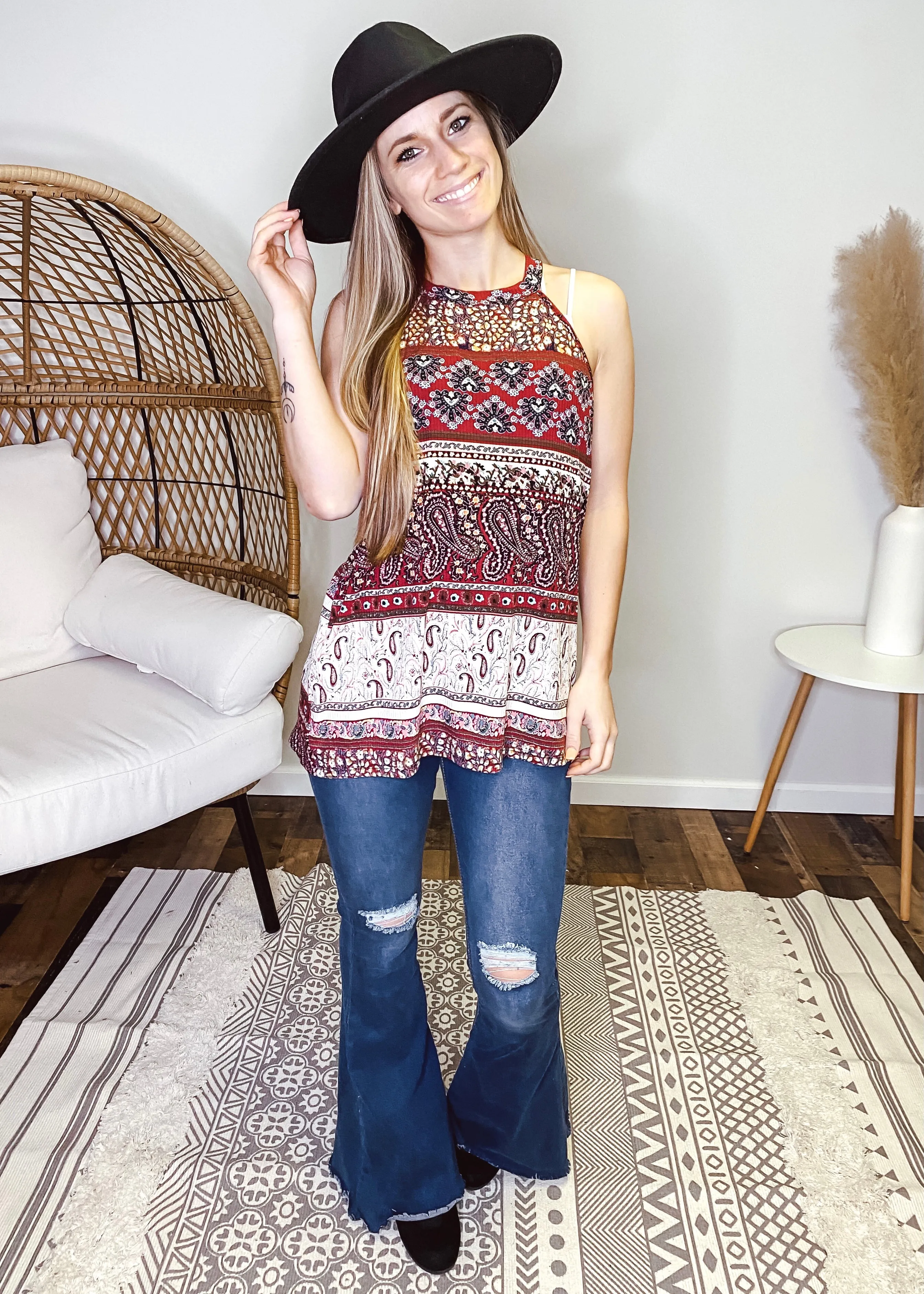 Khloe Boho Halter Tank