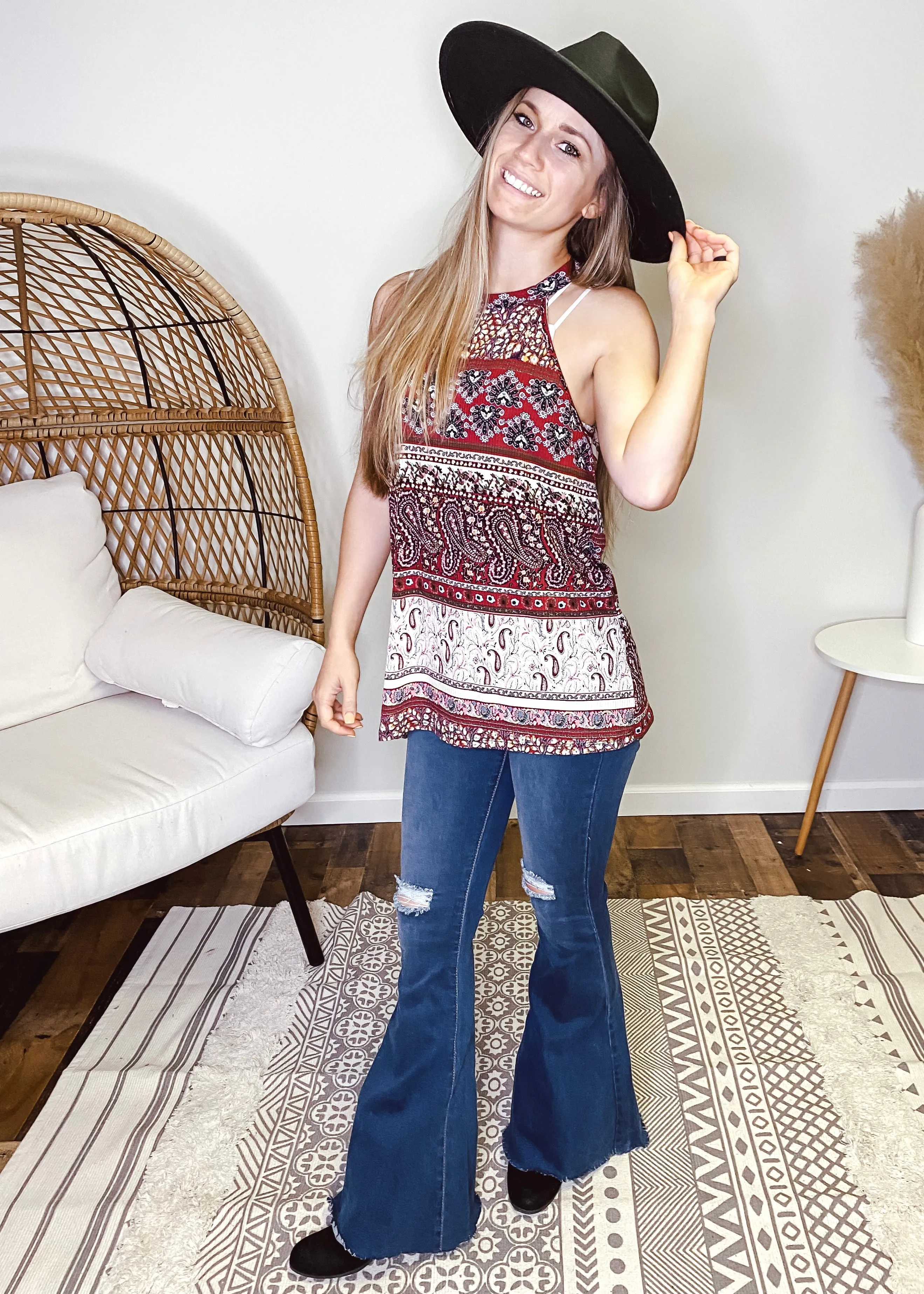 Khloe Boho Halter Tank