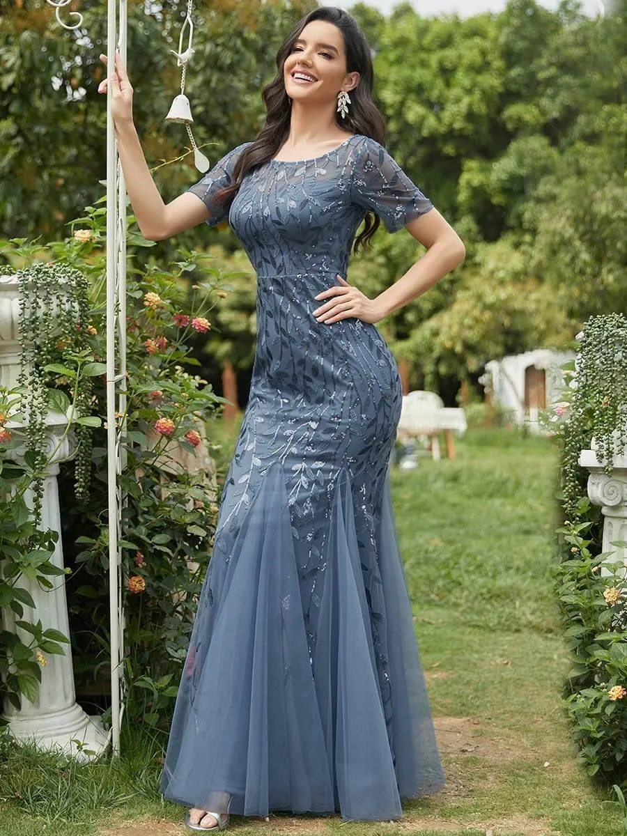 Krystal leaf pattern dress with sequins in dusky navy s8-10 Express NZ wide