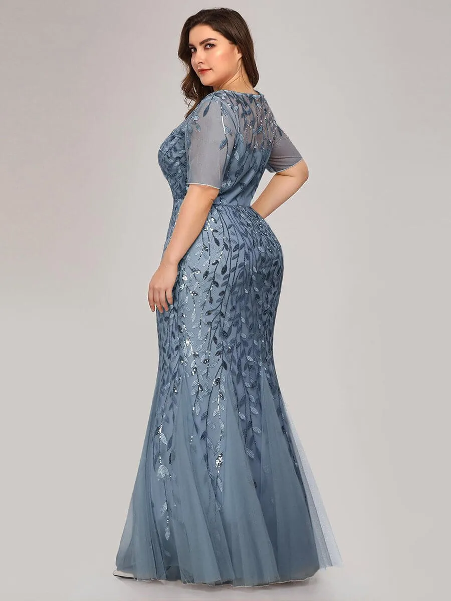 Krystal leaf pattern dress with sequins in dusky navy s8-10 Express NZ wide