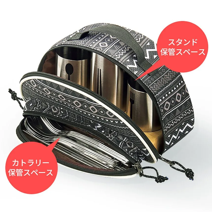 KZM プレミアム カトラリーセット 食器セット 4人用 箸 フォーク スプーン 食器スタンド カズミ アウトドア KZM OUTDOOR PREMIUM CUTLERLY SET