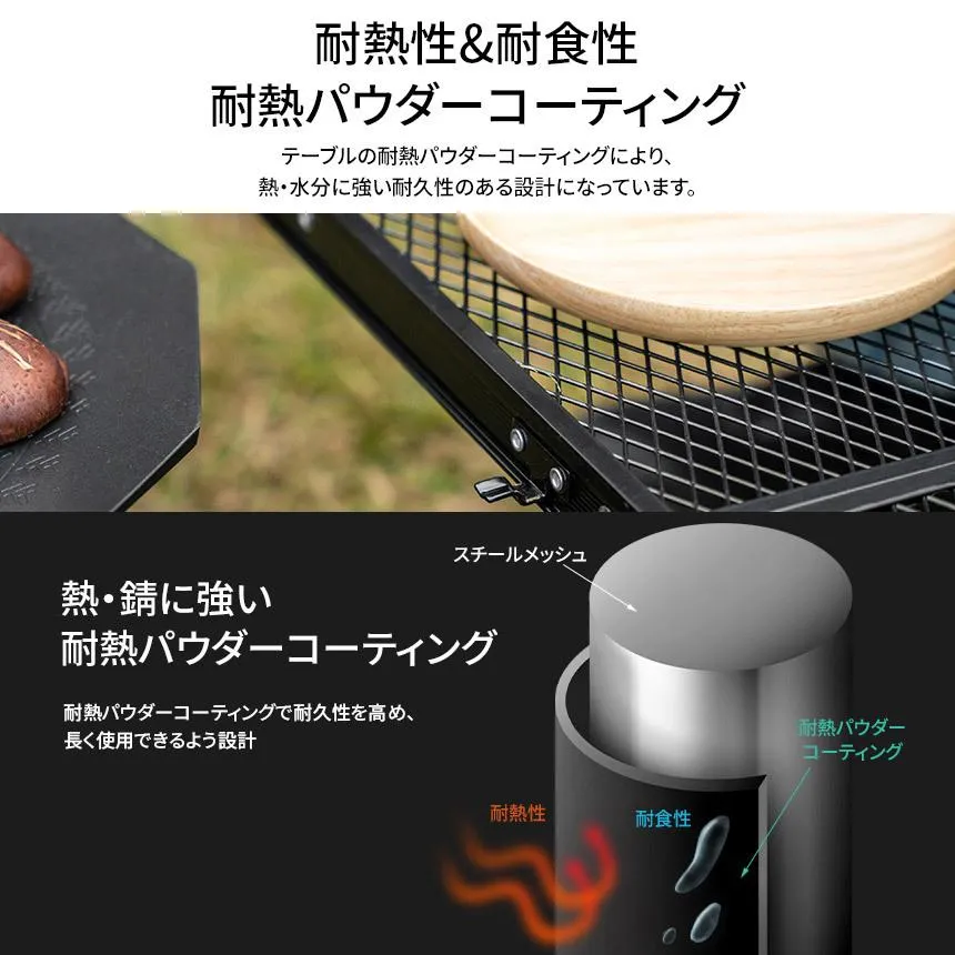KZM OPTIMUS焚火台テーブル キャンプテーブル 焚火 スチール グリル 折り畳み式 カズミ アウトドア KZM OUTDOOR