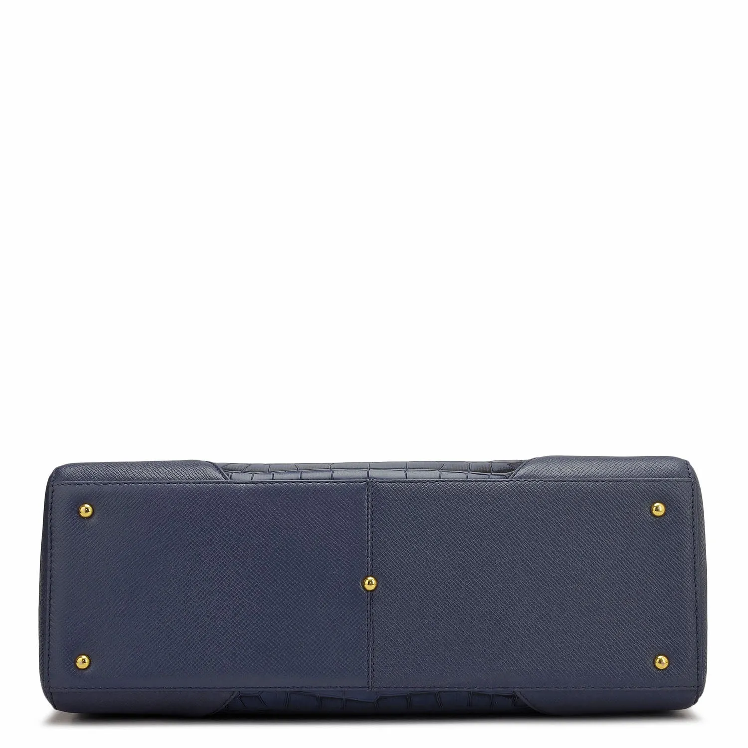 Large Croco Franzy Leather Satchel - Stardust