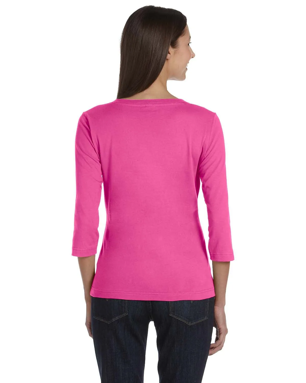 LAT Ladies 3/4 Sleeve V-Neck Tee