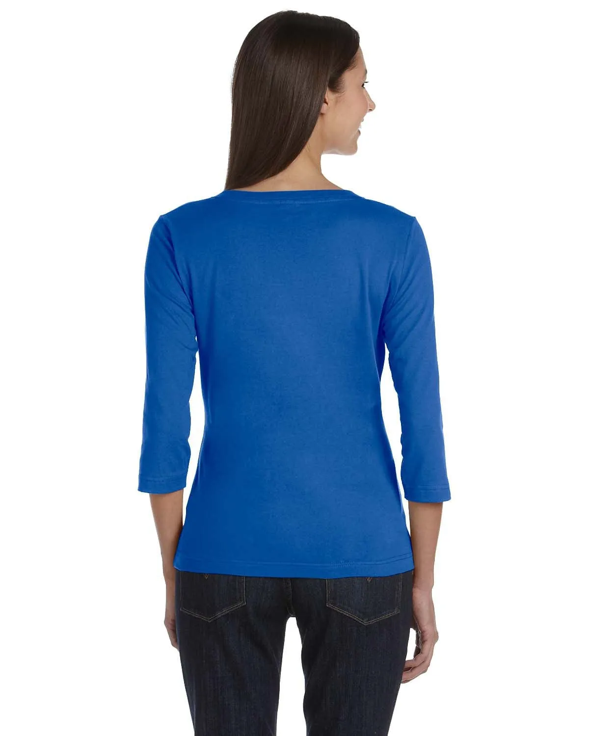 LAT Ladies 3/4 Sleeve V-Neck Tee