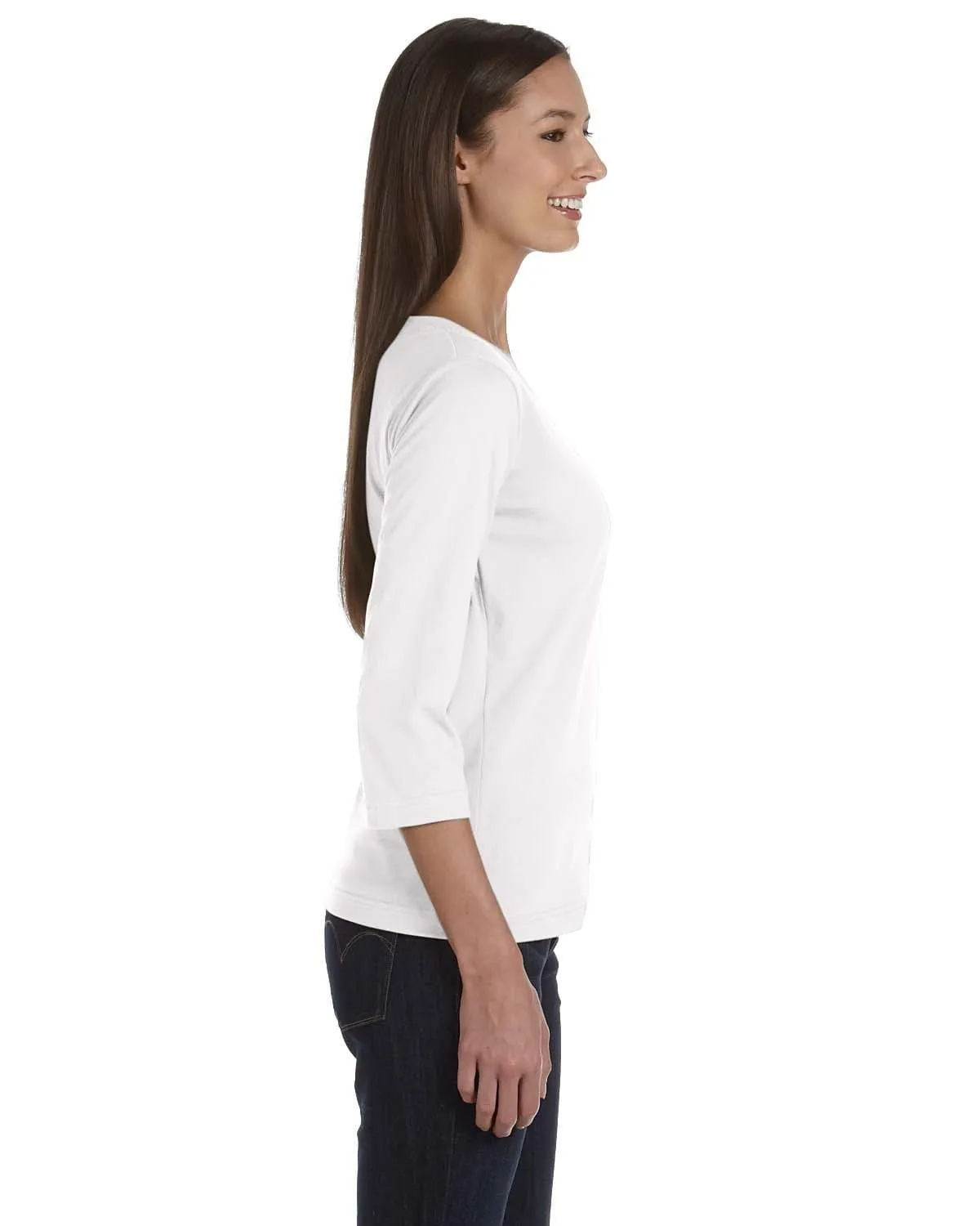 LAT Ladies 3/4 Sleeve V-Neck Tee
