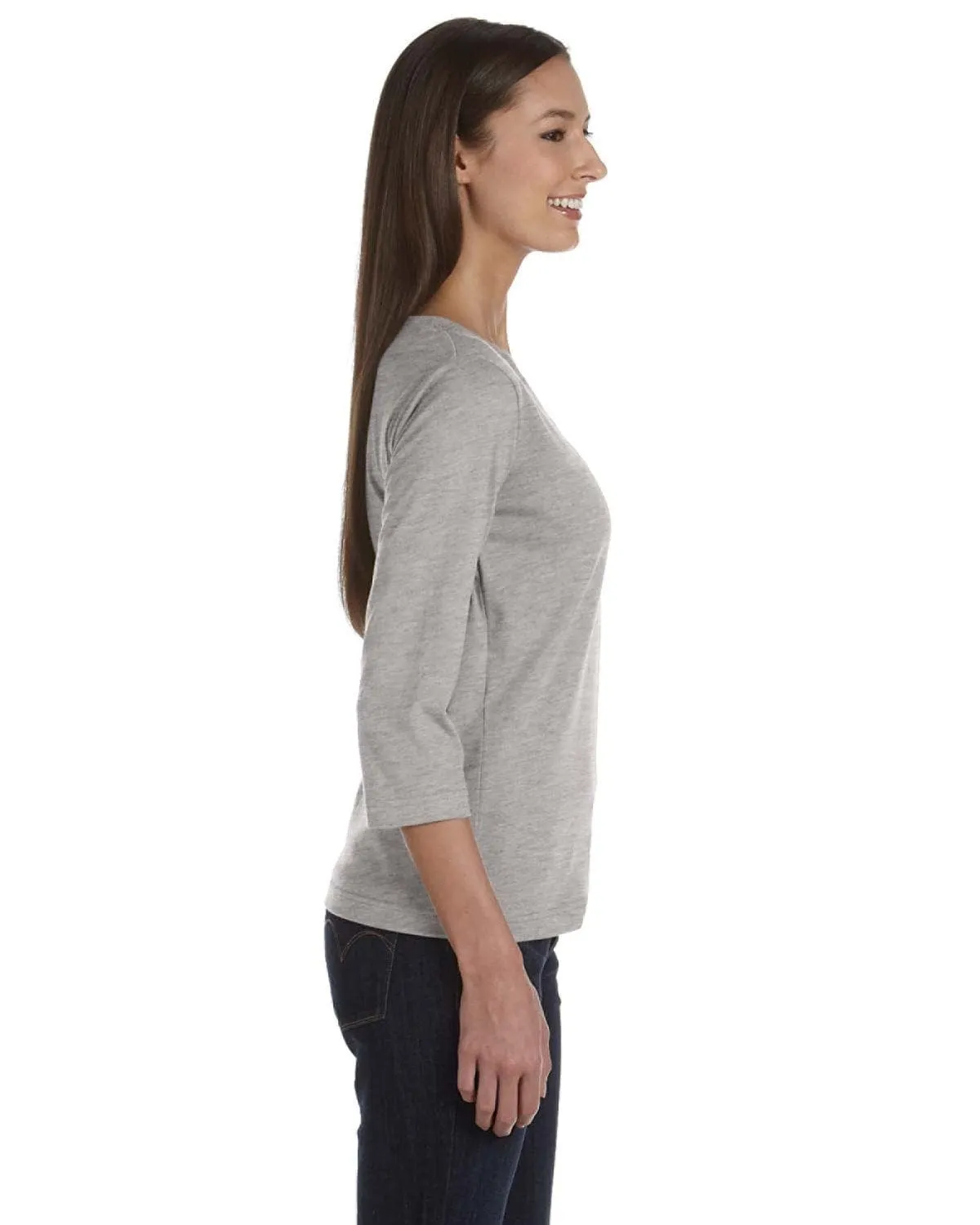 LAT Ladies 3/4 Sleeve V-Neck Tee