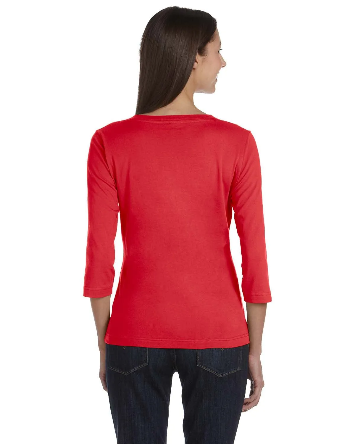 LAT Ladies 3/4 Sleeve V-Neck Tee