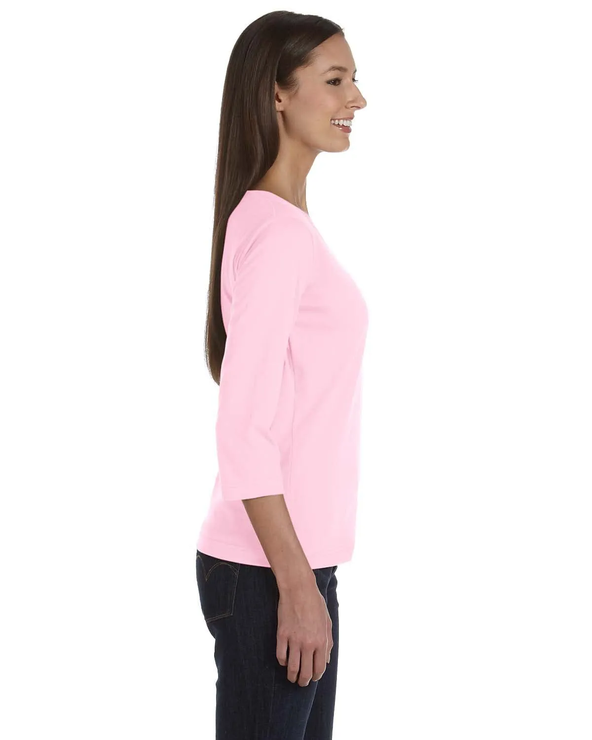LAT Ladies 3/4 Sleeve V-Neck Tee