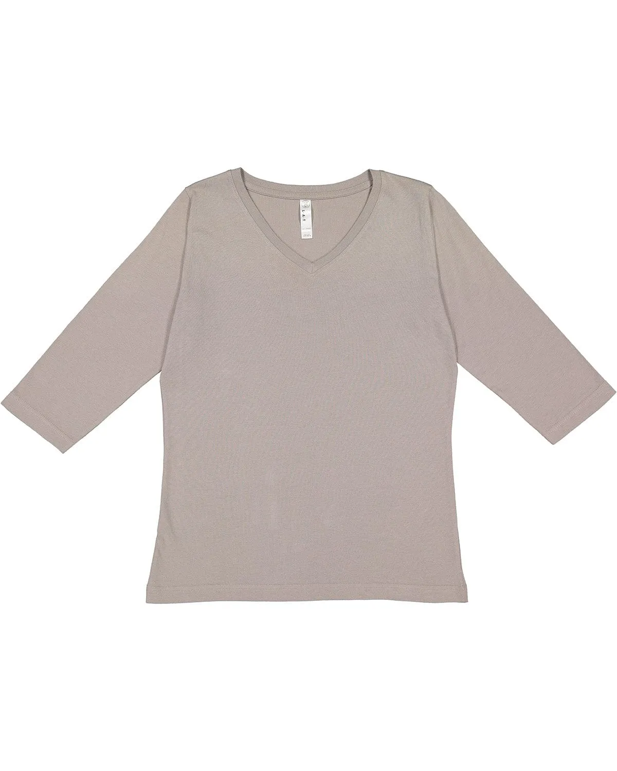 LAT Ladies 3/4 Sleeve V-Neck Tee
