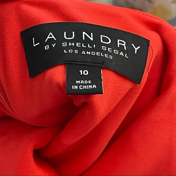 Laundry by Shelli Segal red faux wrap dress New