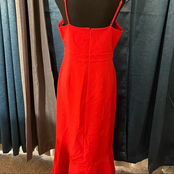Laundry by Shelli Segal red faux wrap dress New