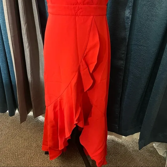 Laundry by Shelli Segal red faux wrap dress New