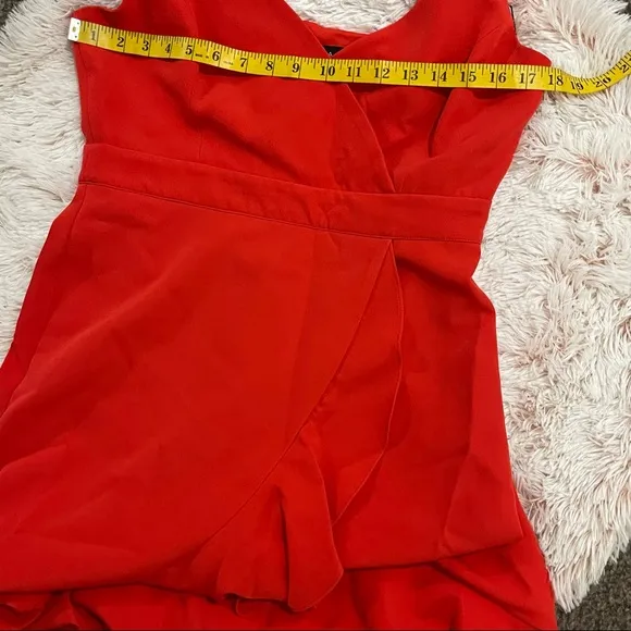 Laundry by Shelli Segal red faux wrap dress New
