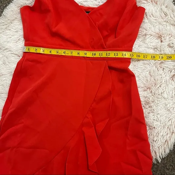 Laundry by Shelli Segal red faux wrap dress New