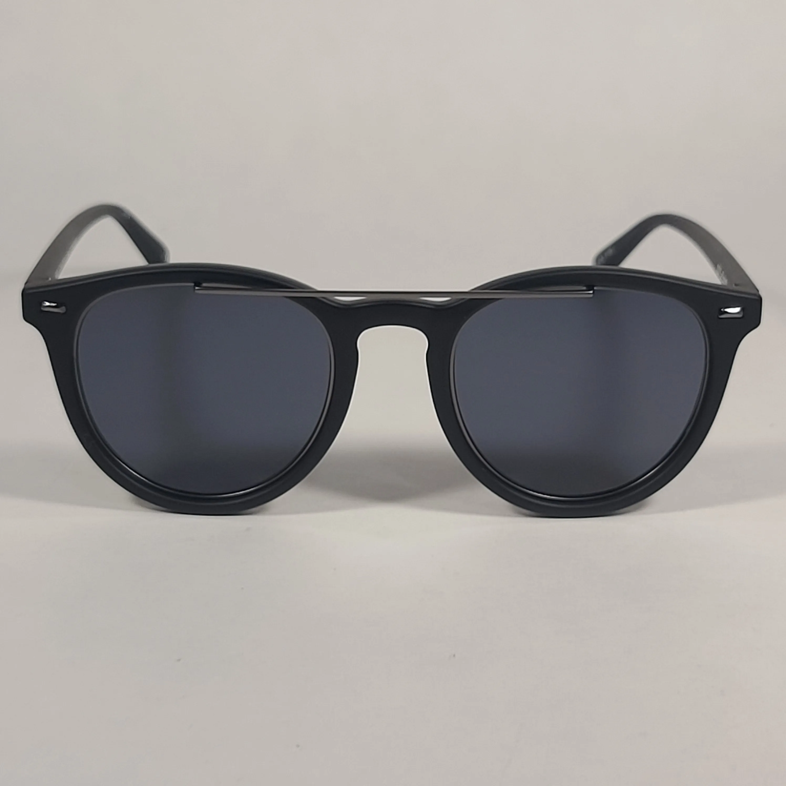 Le Specs Fire Starter Claw Round Sunglasses Matte Black Frame Gray Tinted Lens LSP1902039