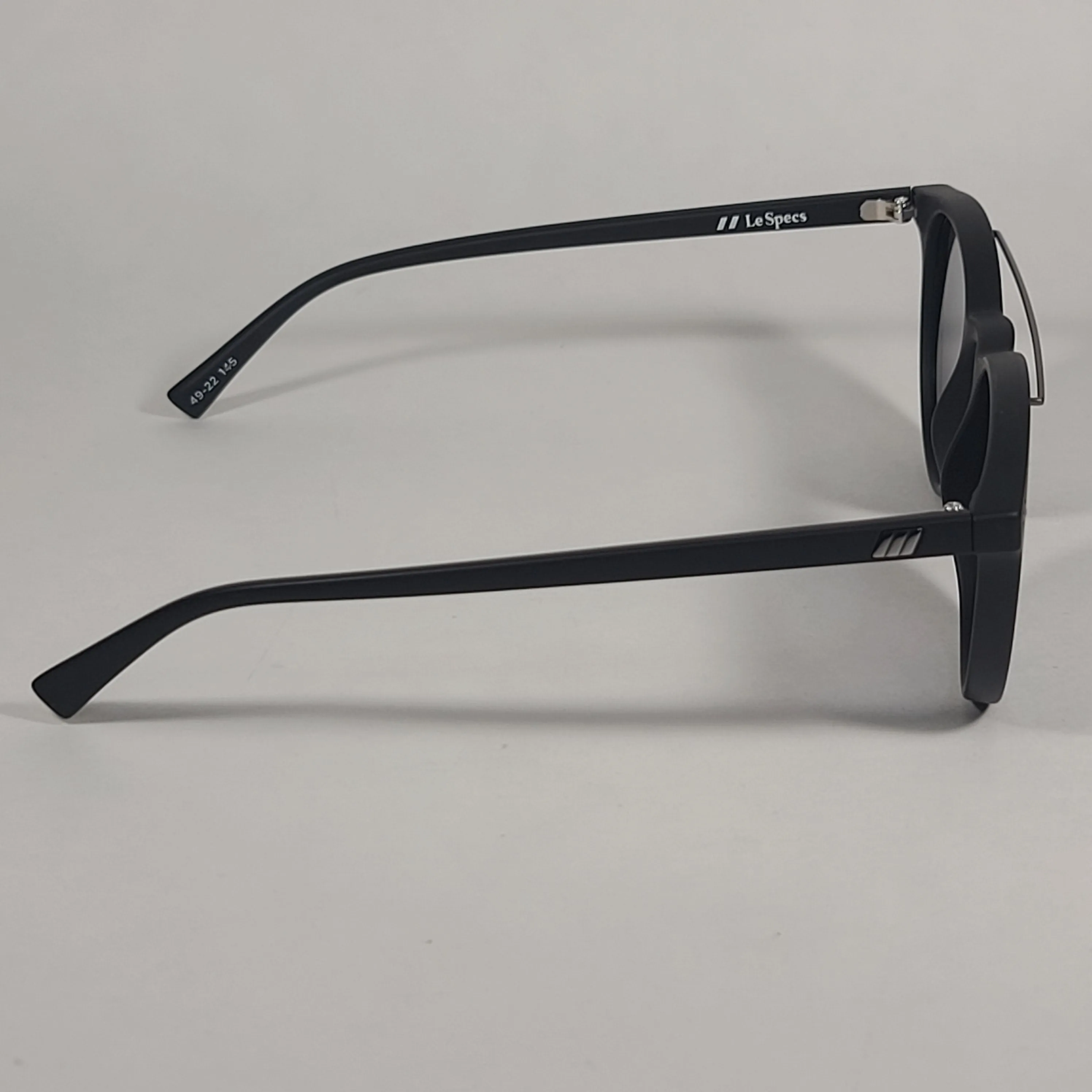 Le Specs Fire Starter Claw Round Sunglasses Matte Black Frame Gray Tinted Lens LSP1902039