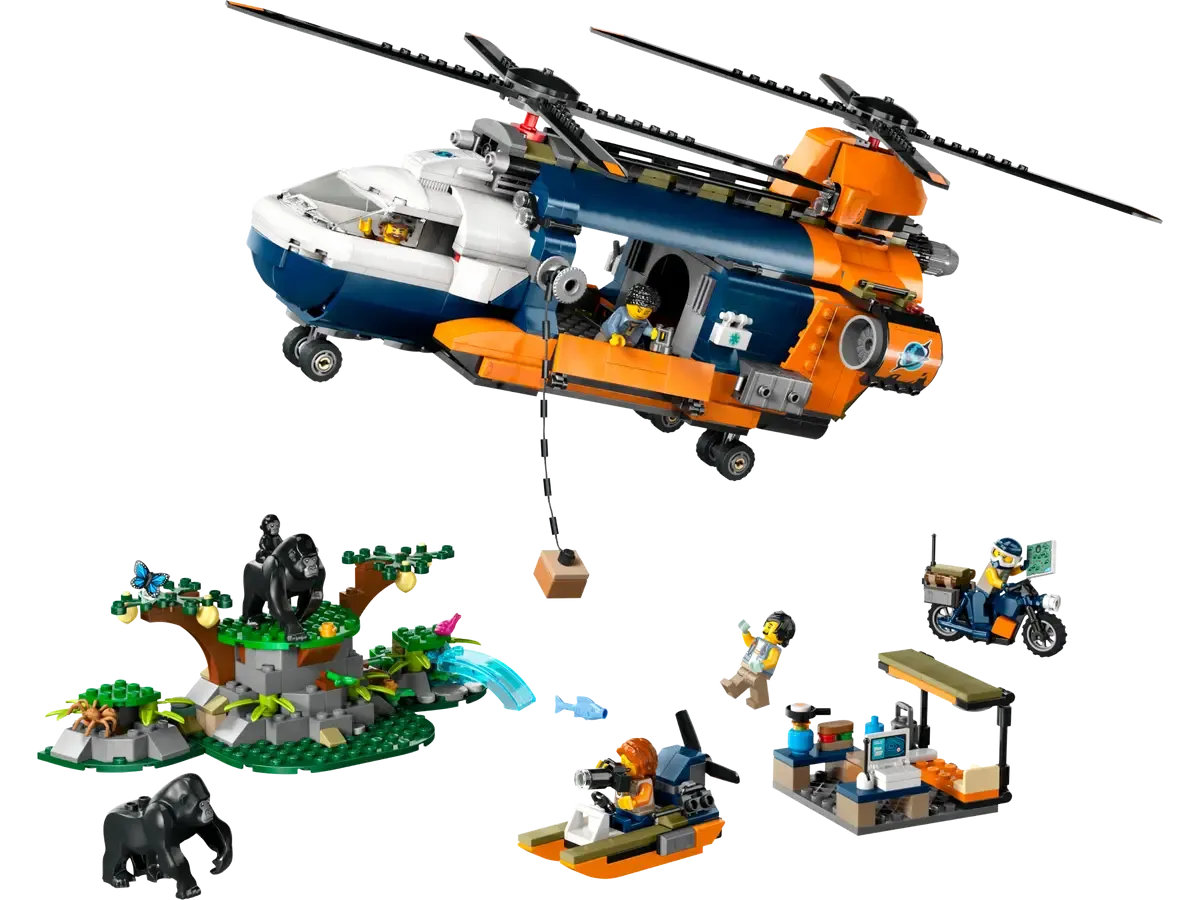 Lego Jungle Explorer Helicopter at Base Camp (60437)