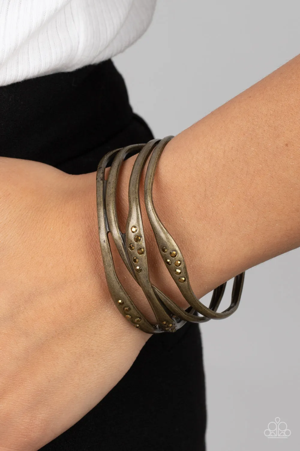 Line It Up - Brass Bracelet