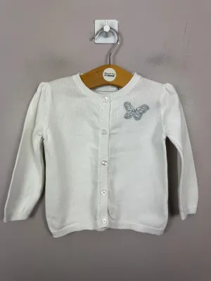 Little White Company Butterfly Cardigan 6-9m (generous size)