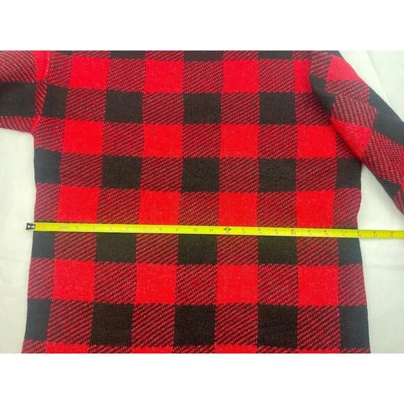 LOFT Petite Buffalo Plaid Mock Neck Tunic Sweater Large