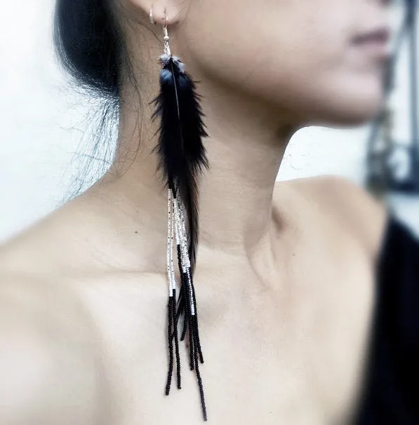 Lost Night Feather Earrings