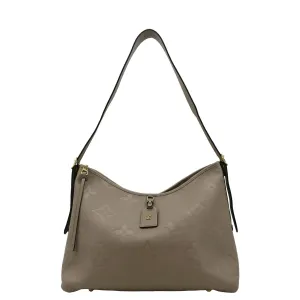 LOUIS VUITTON Carryall MM Monogram Empreinte Shoulder Bag Tourterelle Gray