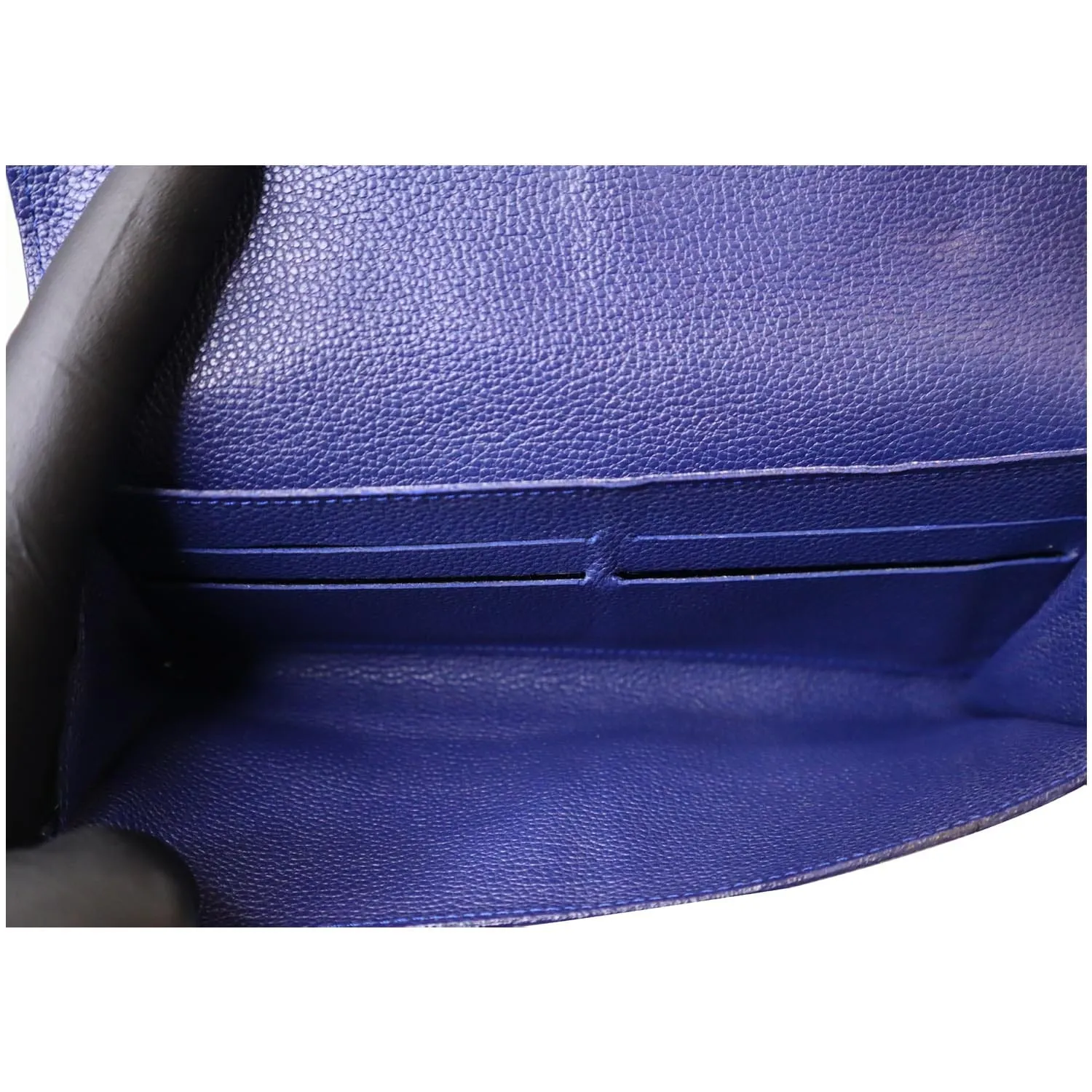 LOUIS VUITTON Curieuse Monogram Empreinte Leather Wallet Blue
