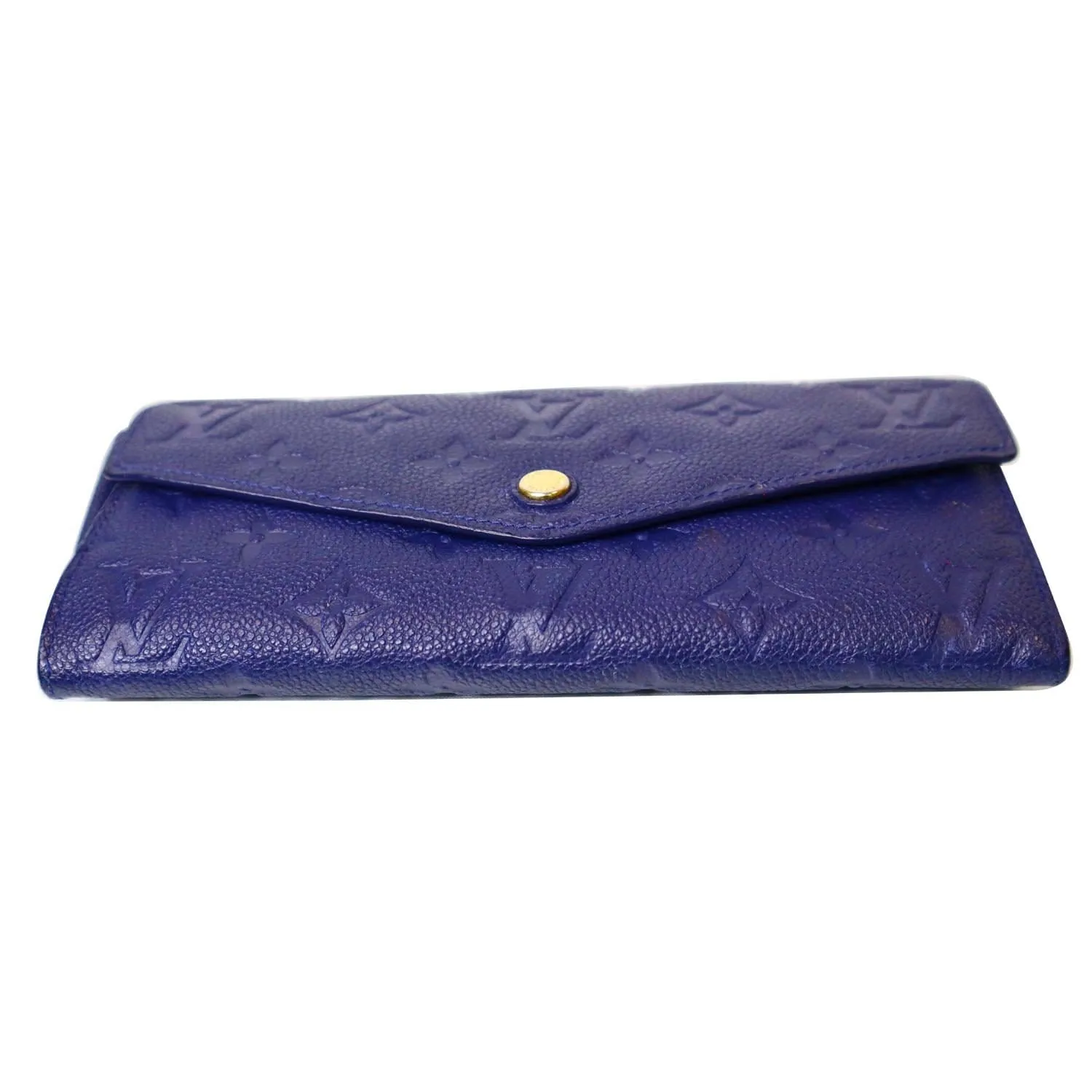 LOUIS VUITTON Curieuse Monogram Empreinte Leather Wallet Blue
