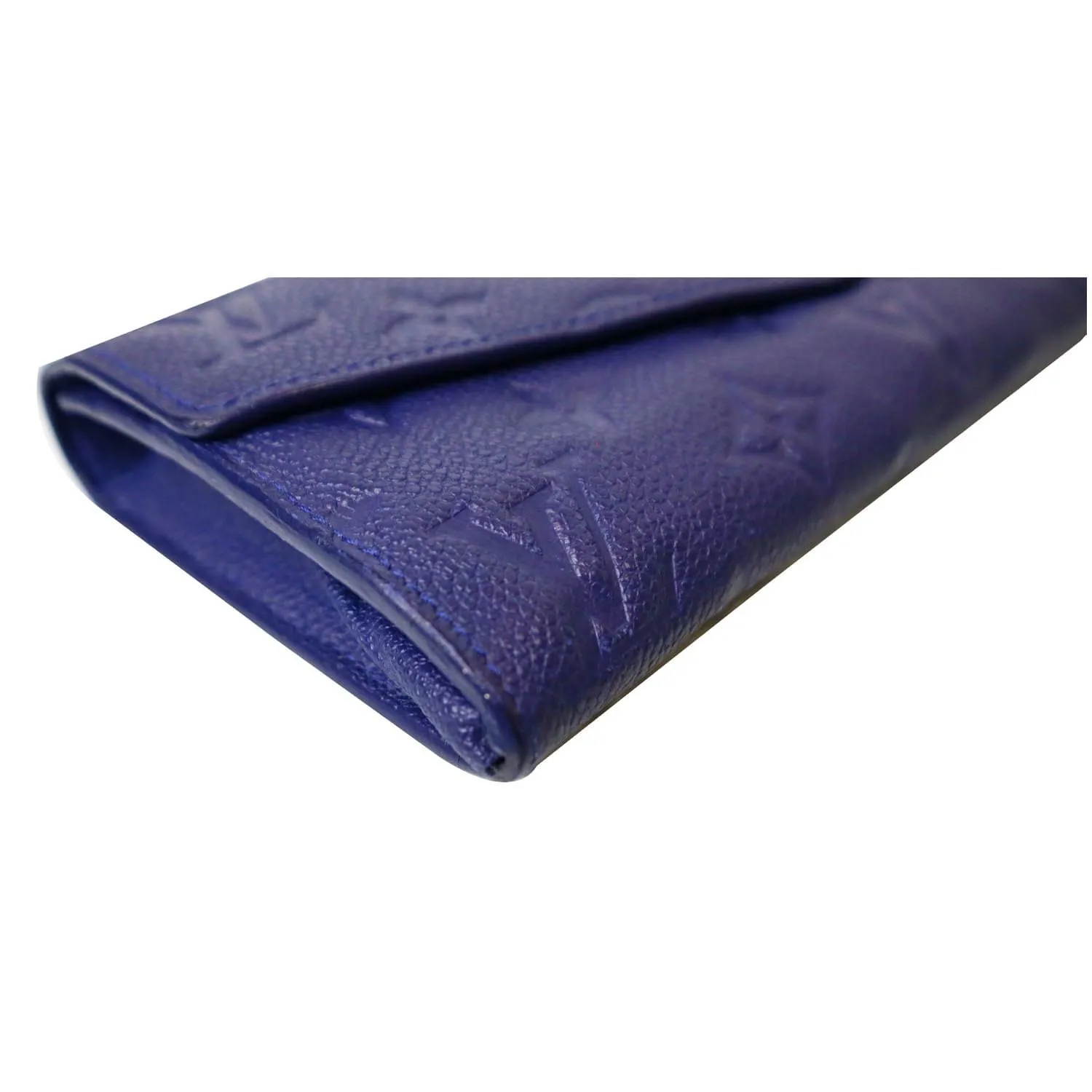 LOUIS VUITTON Curieuse Monogram Empreinte Leather Wallet Blue