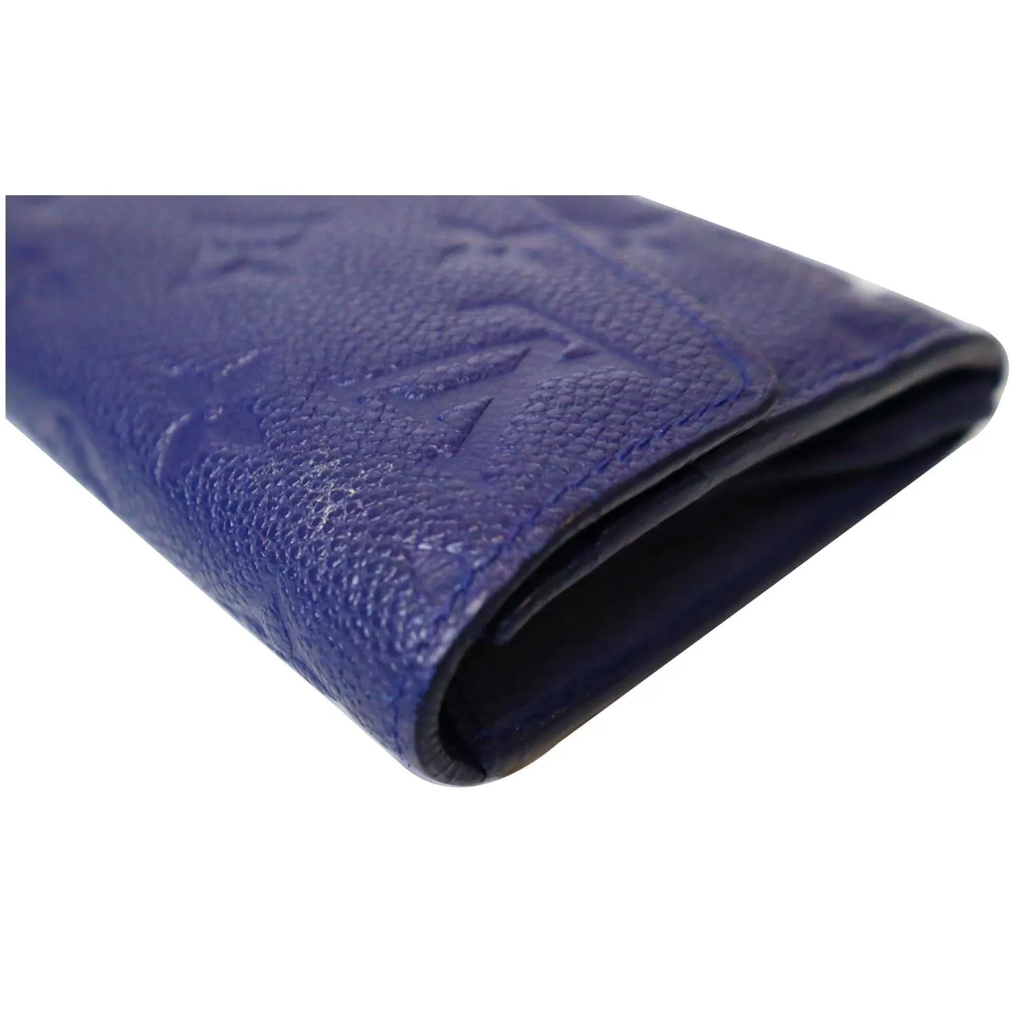 LOUIS VUITTON Curieuse Monogram Empreinte Leather Wallet Blue