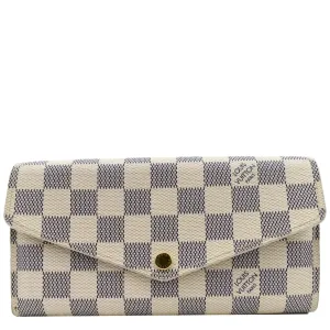 LOUIS VUITTON Damier Azur Sarah Wallet White