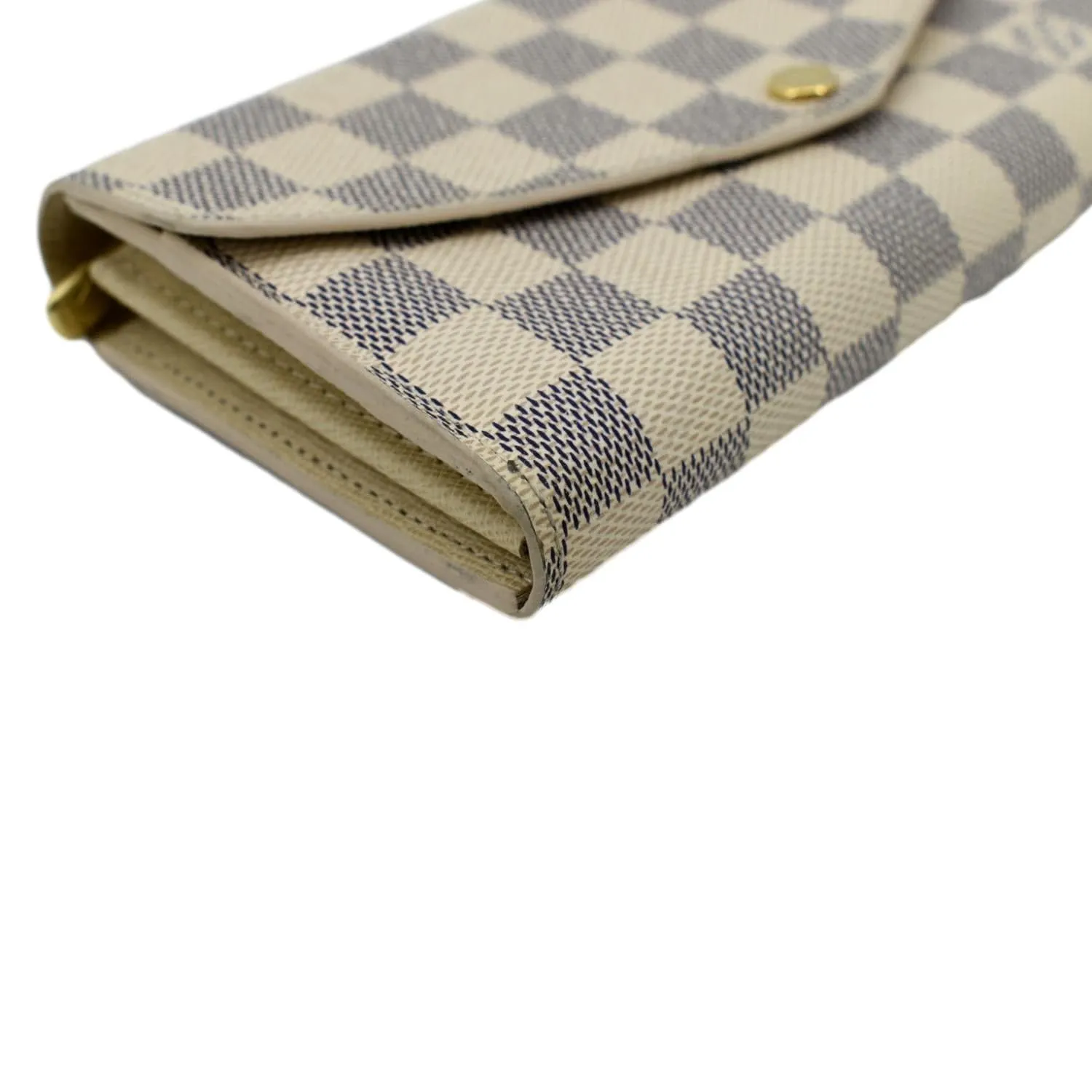 LOUIS VUITTON Damier Azur Sarah Wallet White