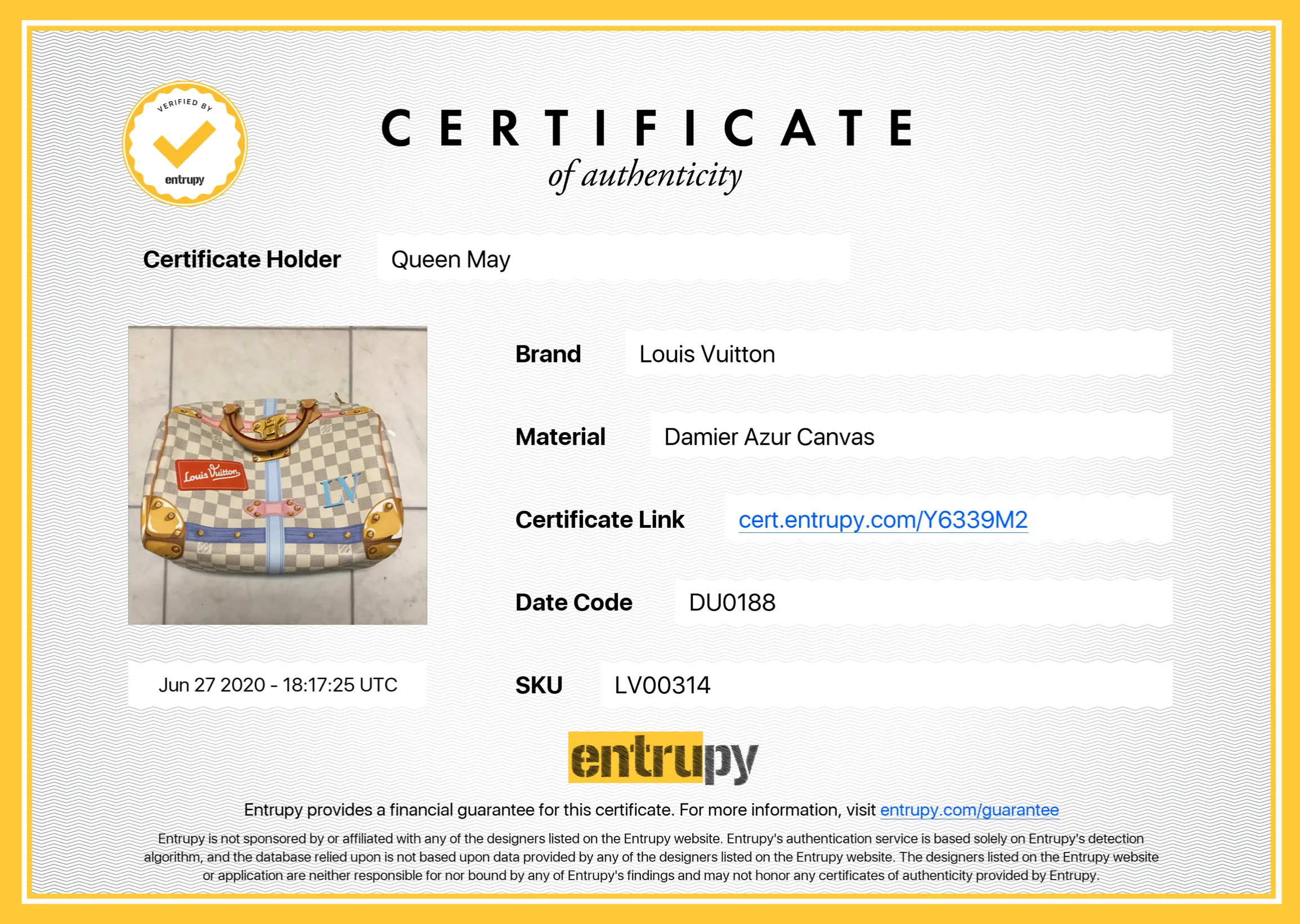 Louis Vuitton Damier Azur Trunks Speedy 30