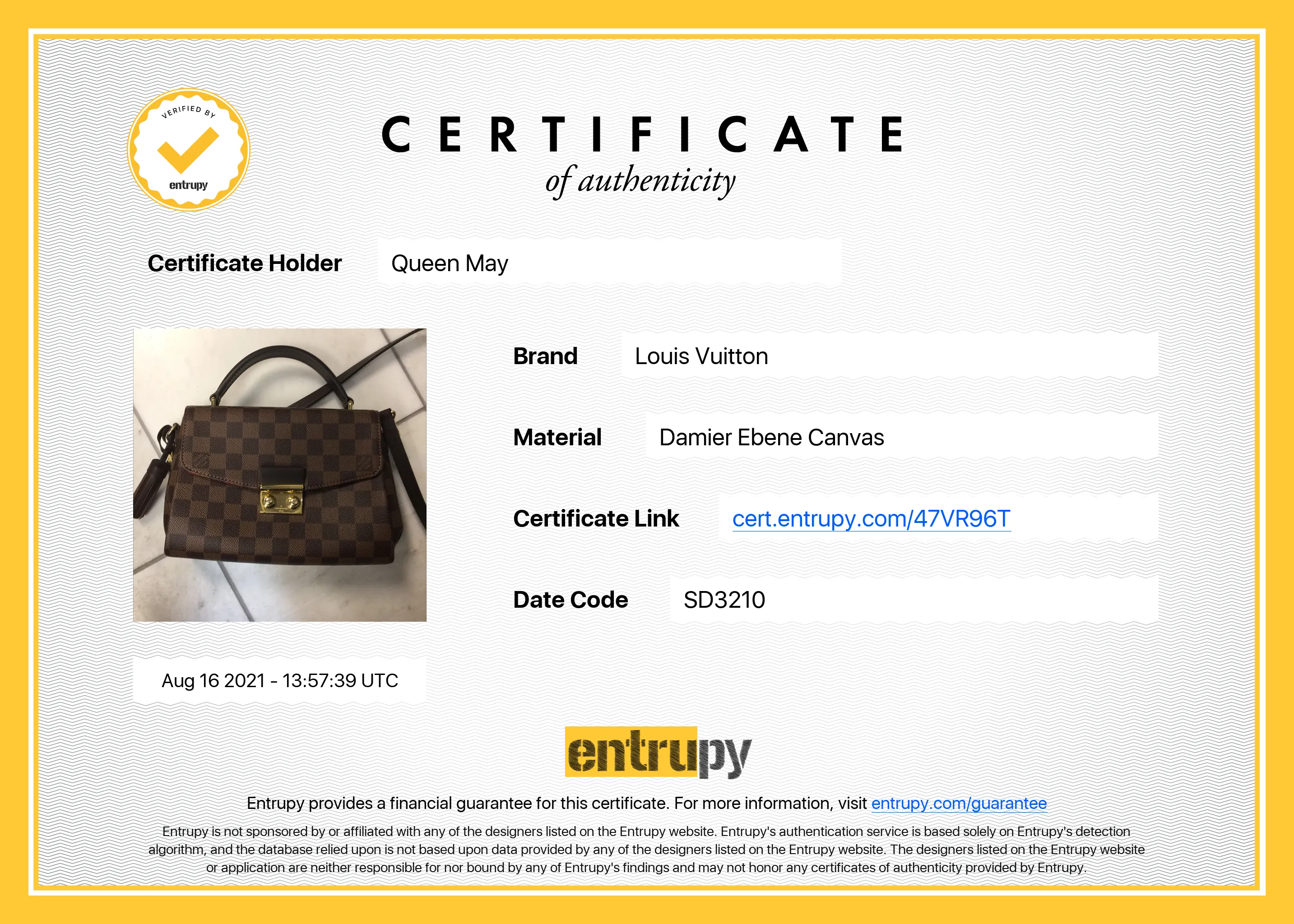 Louis Vuitton Damier Ebene Croisette