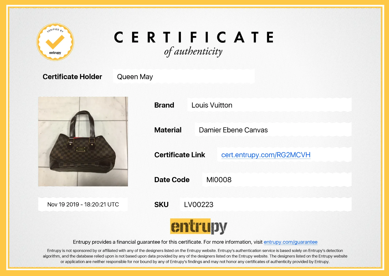 Louis Vuitton Damier Ebene Hampstead MM
