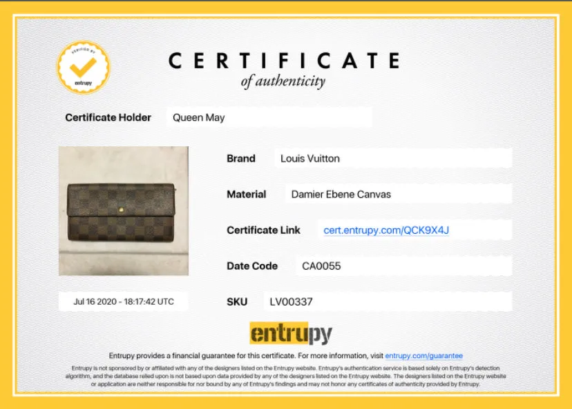 Louis Vuitton Damier Ebene Sarah Wallet