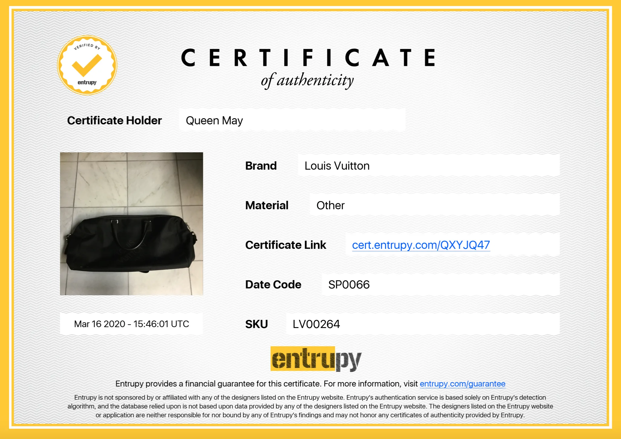 Louis Vuitton Damier Geant Souverain Duffle