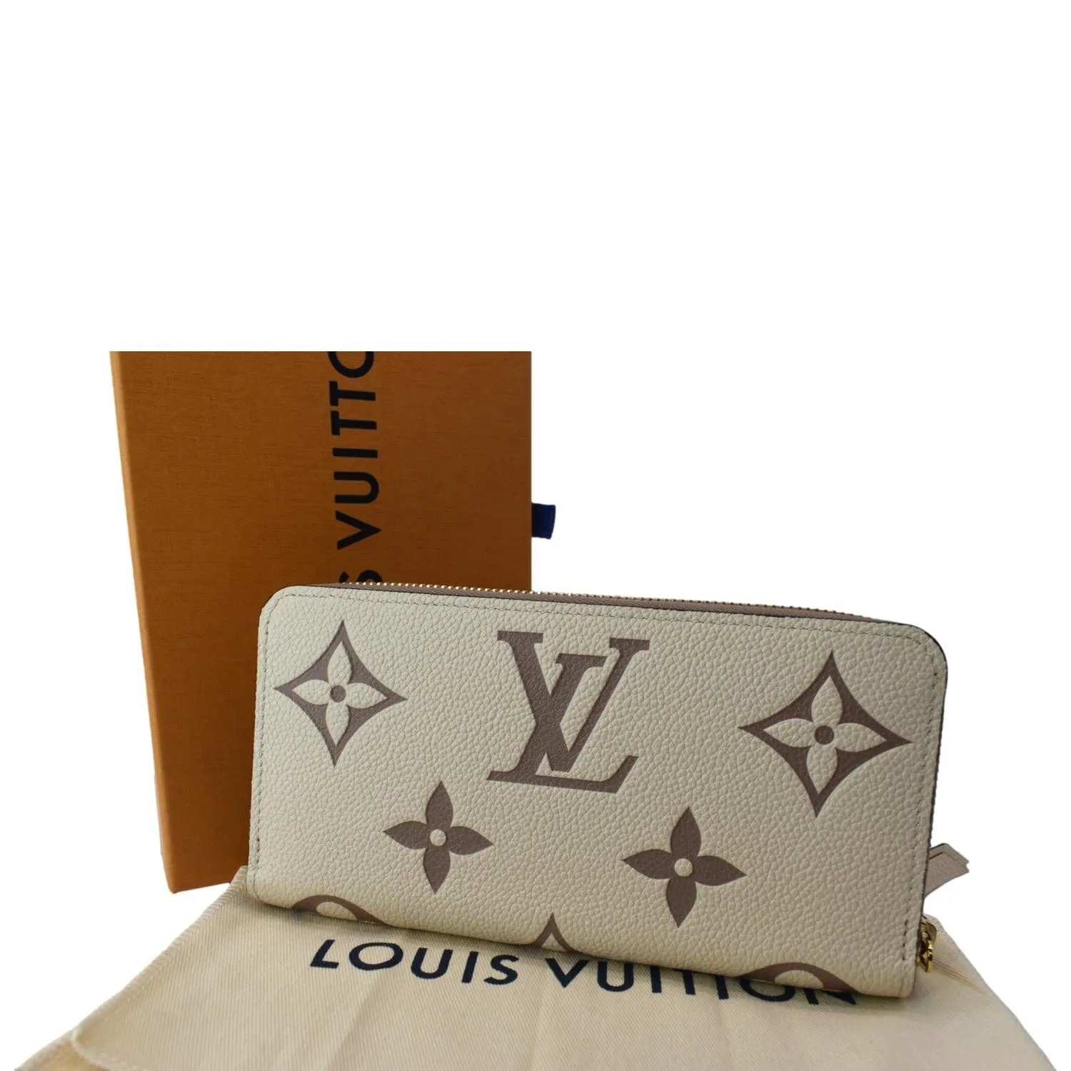 LOUIS VUITTON Felicie Pochette Insert Empreinte Zippy Wallet Bicolor