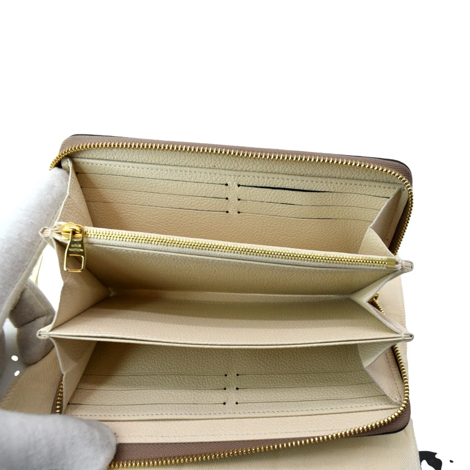 LOUIS VUITTON Felicie Pochette Insert Empreinte Zippy Wallet Bicolor
