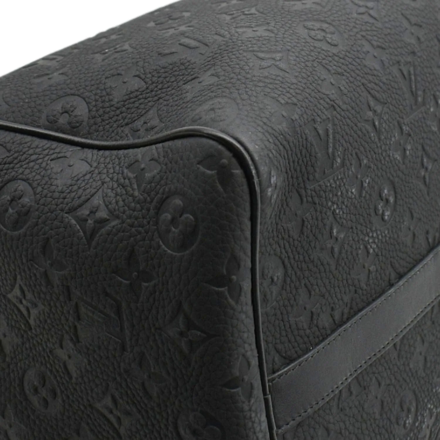 LOUIS VUITTON Keepall 50 by Virgil Abloh Taurillon Leather Travel Bag Absolute Black
